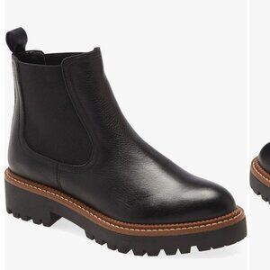 NWT Caslon Miller Water Resistant Lug Chelsea Boot (Women) Black, size 6.5